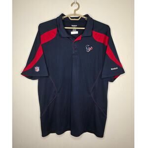Reebok NFL Houston Texans blue red short sleeve polo shirt - 2XL / XXL